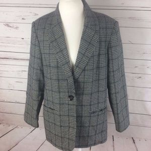 REQUIREMENTS Women Size 14 Plaid Blazer Jacket